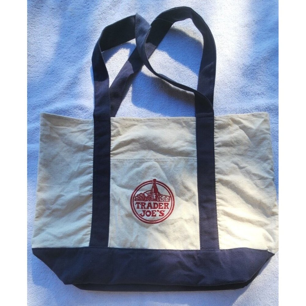 Trader Joes Reusable Canvas Cloth Tote Bag Grocer… - image 6